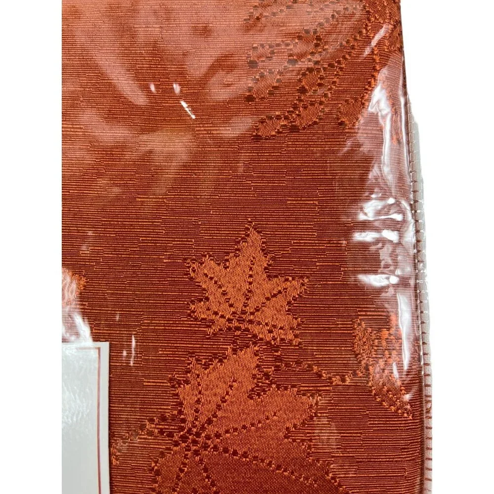 Benson Mills Fall Countryside Leaves Raised Jacquard Rust Tablecloth 60